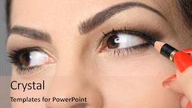  Presentation with makeup - Slide set enhanced with eyebrow pencil - applying perfect makeup background and a coral colored foreground