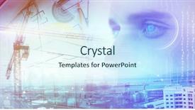  Presentation with blue eyes - Beautiful theme featuring eyebrow pencil - man with blue eyes looking backdrop and a sky blue colored foreground