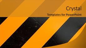  Presentation with black yellow - Presentation theme featuring eyecatcher - yellow and black construction pattern background and a gold colored foreground