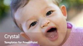  Presentation with eye popping funny cake pops - Presentation enhanced with eyed baby making a funny background and a coral colored foreground