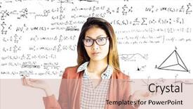  Presentation with math - Beautiful PPT theme featuring eyeglasses against maths equations backdrop and a soft green colored foreground