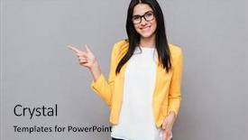  Presentation with eyeglasses - Presentation theme consisting of eyeglasses and dressed in yellow background and a light gray colored foreground