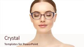  Presentation with correction - Audience pleasing presentation theme consisting of eyeglasses correction of vision backdrop and a  colored foreground