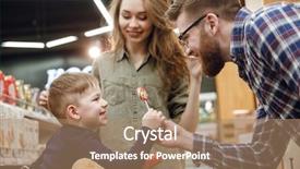  Presentation with supermarket trolley - Colorful PPT theme enhanced with eyeglasses giving a candy backdrop and a coral colored foreground