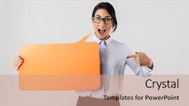  Presentation with european unit - Amazing PPT theme having eyeglasses holding yellow copyspace placard backdrop and a coral colored foreground