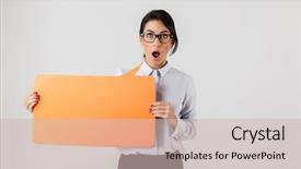  Presentation with office - Slides consisting of eyeglasses holding yellow copyspace placard background and a soft green colored foreground