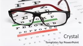  Presentation with eye glass - PPT layouts having eyeglasses on the eye chart background and a sky blue colored foreground