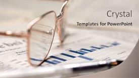  Presentation with newspaper - PPT theme having eyeglasses-on-the-newspaper-pages background and a soft green colored foreground