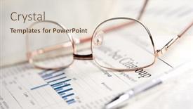  Presentation with newspaper - PPT theme having eyeglasses-on-the-newspaper-pages background and a lemonade colored foreground