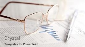  Presentation with newspaper - Presentation design enhanced with eyeglasses-on-the-newspaper-pages background and a  colored foreground