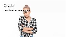  Presentation with calm - Cool new slides with eyeglasses posing with cross backdrop and a  colored foreground