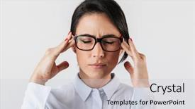  Presentation with work secretary asia - PPT theme consisting of eyeglasses standing in the office background and a  colored foreground