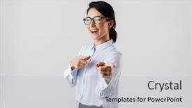  Presentation with work secretary asia - Colorful theme enhanced with eyeglasses standing in the office backdrop and a  colored foreground