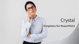  Presentation with secretary - Amazing theme having eyeglasses standing in the office backdrop and a light gray colored foreground