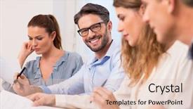  Presentation with lawyer client meeting wearing mask - Audience pleasing slide deck consisting of successful businessman writing important information backdrop and a lemonade colored foreground