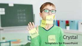  Presentation with stuck - PPT layouts with eyeglasses with body part names background and a seafoam green colored foreground