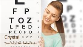  Presentation with eye medicine - Slide deck consisting of eyeglasses with eye chart background and a lemonade colored foreground
