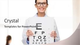  Presentation with eye medicine - Amazing presentation theme having eyeglasses with eye chart backdrop and a white colored foreground