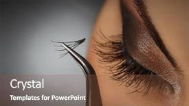  Presentation with young woman - Colorful theme enhanced with eyelashes - beautiful young woman eyelash extension backdrop and a tawny brown colored foreground