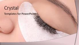  Presentation with young - Slide deck featuring eyelashes - young woman undergoing eyelash extension background and a lemonade colored foreground