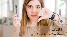  Presentation with eyelashes - Colorful PPT theme enhanced with eyelashes with angry face negative backdrop and a coral colored foreground