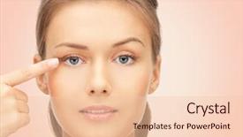  Presentation with pink beauty - Presentation consisting of her eye over pink background and a lemonade colored foreground