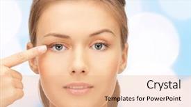  Presentation with black people healing - Amazing PPT layouts having pointing finger to her eye backdrop and a coral colored foreground