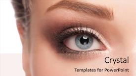  Presentation with blue eyes technology close up - Amazing PPT theme having kneading a dough from einkorn backdrop and a soft green colored foreground