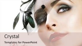  Presentation with vintage retro - Slides featuring smokey eyes - woman's face vintage makeup retro background and a lemonade colored foreground