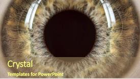  Presentation with anatomy eye - Slide set with eyes anatomy - extreme close-up of human eye background and a coral colored foreground