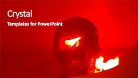  Presentation with fire red - Slide set enhanced with eyes anatomy - halloween human skull on fire background and a black colored foreground