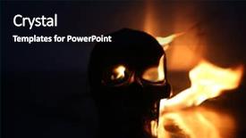  Presentation with human anatomy - Audience pleasing slide set consisting of eyes anatomy - halloween human skull on fire backdrop and a black colored foreground