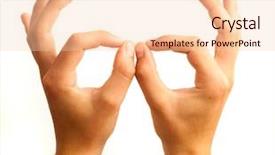  Presentation with anatomy - Colorful PPT theme enhanced with eyes anatomy - hand symbol backdrop and a lemonade colored foreground