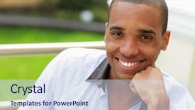  Presentation with anatomy - Theme featuring eyes anatomy - portrait of an african american background and a sky blue colored foreground