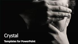  Presentation with black man - Presentation theme featuring eyes and mouth low key background and a black colored foreground