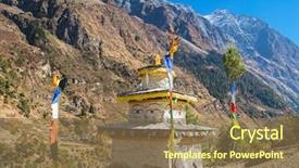  Presentation with wisdom - Audience pleasing slides consisting of eyes and prayer colorful flag backdrop and a coral colored foreground