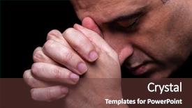  Presentation with faithful - Slide deck having eyes closed in religious background and a tawny brown colored foreground