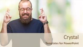  Presentation with hope - PPT theme enhanced with eyes closed luck and superstitious background and a  colored foreground