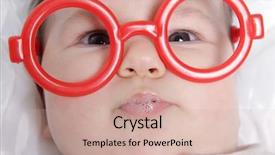  Presentation with floral border over white - Audience pleasing presentation theme consisting of eyes doctor children - funny baby in glasses backdrop and a  colored foreground