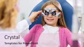  Presentation with pretty girl - Amazing slide deck having eyes doctor children - pretty girl control eyesight backdrop and a coral colored foreground
