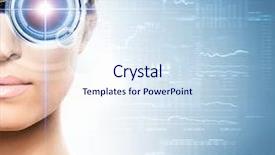  Presentation with virtual technology - Cool new PPT theme with eyes laser medicine and security backdrop and a sky blue colored foreground