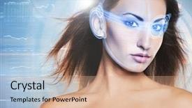  Presentation with hologram - Beautiful theme featuring her eyes laser medicine backdrop and a coral colored foreground