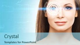  Presentation with virtual technology - Slides having eyes laser medicine and security background and a light blue colored foreground