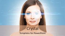  Presentation with hologram - Slides having eyes laser medicine and security background and a coral colored foreground