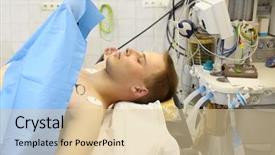  Presentation with blue eyes technology close up - Slide set enhanced with eyes lying on the operating background and a lemonade colored foreground