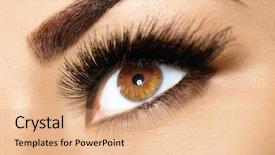  Presentation with eye - PPT theme having eyes make up detail perfect background and a coral colored foreground