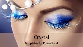  Presentation with winter blue - Amazing presentation design having eyes make up with glitter backdrop and a coral colored foreground