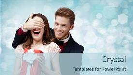  Presentation with blue eyes technology eye scan - PPT theme consisting of eyes of his girlfriend blue background and a sky blue colored foreground