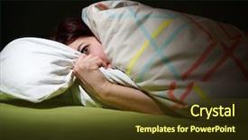  Presentation with eyes - Slides enhanced with insomnia sleeping concept and nightmare background and a tawny brown colored foreground