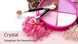  Presentation with pink boxing gloves - PPT layouts consisting of eyes shadow in pink box background and a coral colored foreground